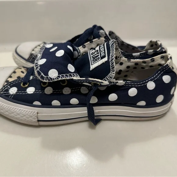 Converse Navy Polka Dot Sneakers - Picture 3 of 4